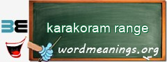 WordMeaning blackboard for karakoram range